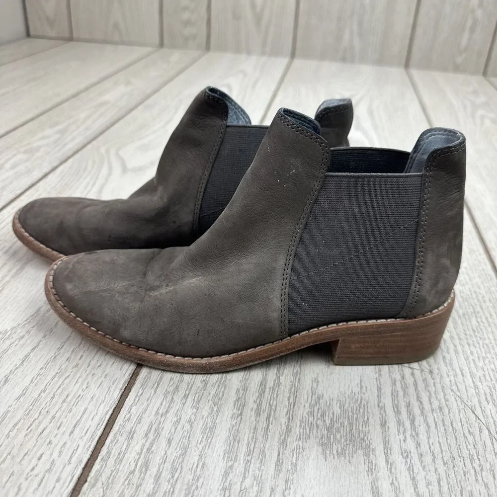 Eileen Fisher Brown Suede Chelsea Ankle Boot Size‎ 6 Wedge Heel Bootie